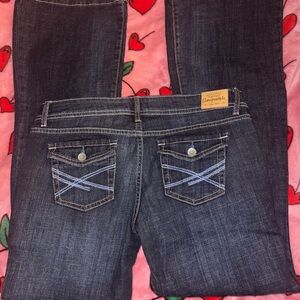VINTAGE Aeropostale Hailey Flare Dark Blue Jeans Sz 8 y2k Hip Hugger Pants NWOT
